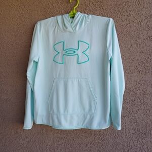 Under Armour Women's Fashion Big Logo Hoodie Light Blue 2XL